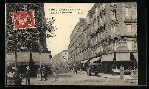 AK Aubervilliers, La Rue Solferino