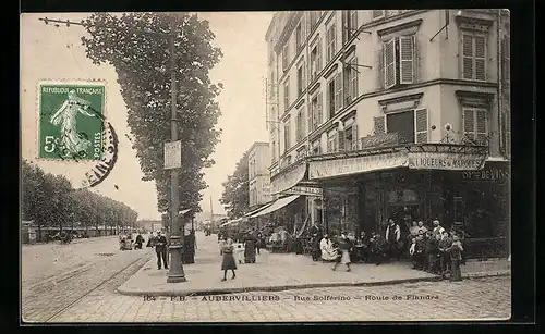 AK Aubervilliers, Rue Solferino, Route de Flandre