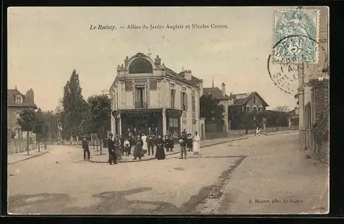 AK Le Raincy, Allées du Jardin Anglais et Nicolas Carnot