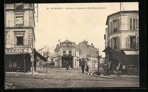 AK Le Raincy, Allée de la Fontaine et Allée Nicolas Carnot