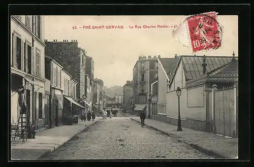 AK Pré-Saint-Gervais, La Rue Charles Nodier