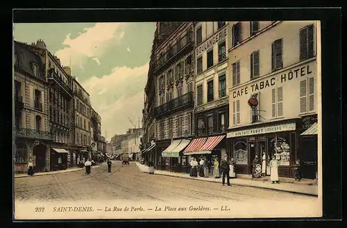 AK Saint-Denis, La Rue de Paris, La Place aux Gueldres