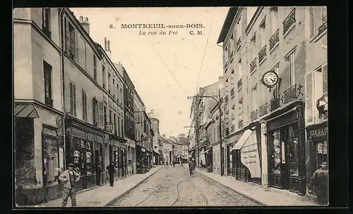AK Montreuil-sous-Bois, La Rue du Pré