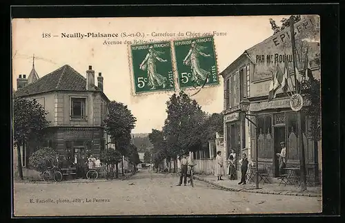 AK Neuilly-Plaisance, Carrefour du Chien qui Fume