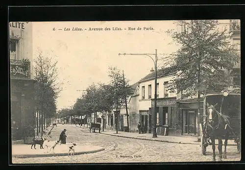 AK Les Lilas, Avenue des Lilas, Rue de Paris