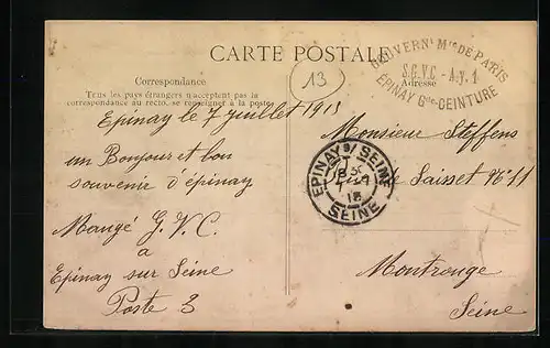 AK Epinay-Villetaneuse, Route de Saint-Leu