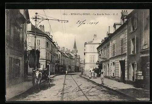 AK Epinay, La Rue de paris