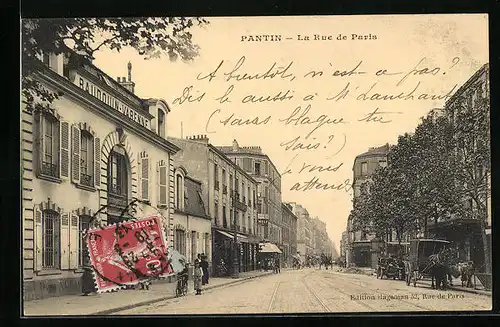 AK Pantin, La Rue de Paris