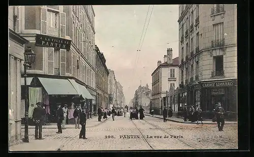 AK Pantin, La rue de Paris