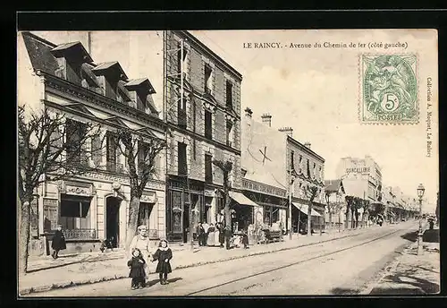 AK Le Raincy, Avenue du Chemin de fer (côte gauche)
