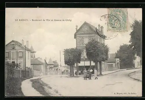 AK Le Raincy, Boulevard de l'Est et Avenue de Clichy