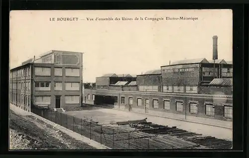 AK Le Bourget, Vue d'ensemble des Usines de la Compagnie Electro-Mécanique