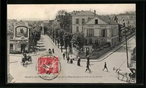 AK Rosny-sous-Bois, Avenue de la République et rue de la Grille