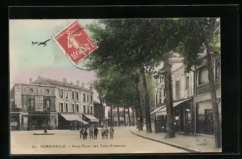 AK Ramainville, Rond-Point des Trois-Communes, Flugzeug