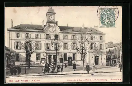 AK Aubervilliers, La Mairie