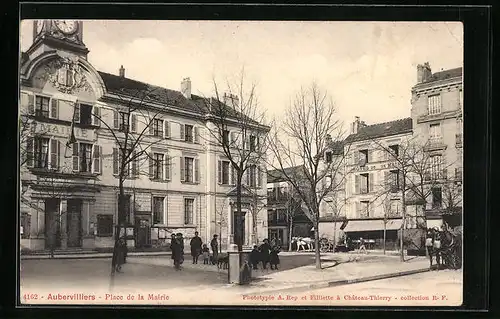 AK Aubervilliers, Place de la Mairie