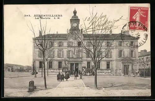 AK Aubervilliers, La Mairie