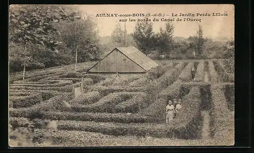 AK Aulnay-sous-Bois, Le Jardin Perdu Lillois sur les bords du Canal de l`Ourcq
