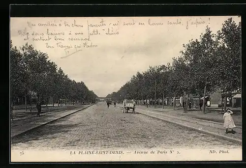 AK La Plaine Saint-Denis, Avenue de Paris N° 2