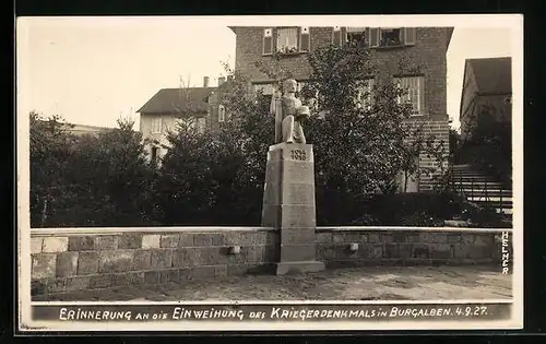 AK Burgalben, Erinnerung a. d. Einweihung d. Kriegerdenkmals 1927