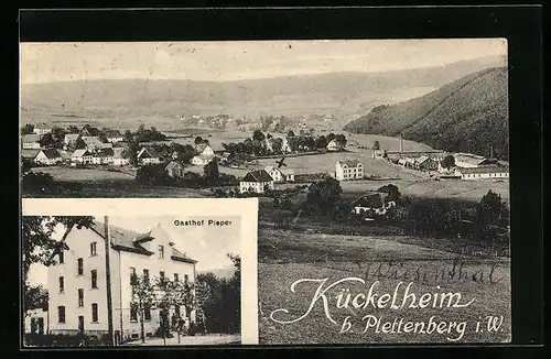AK Kückelheim bei Plettenberg, Gasthof Pieper, Panorama