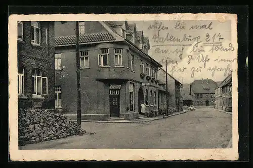 AK Lindau /Harz, Gasthaus Robert Bierwith an der Bahnhofstation Katlenburg