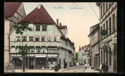 AK Hameln, Passanten auf der Emmernstrasse