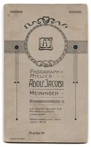 Fotografie Adolf Jacobi, Meiningen, Bismarckstrasse 15, Bürgerliches Ehepaar
