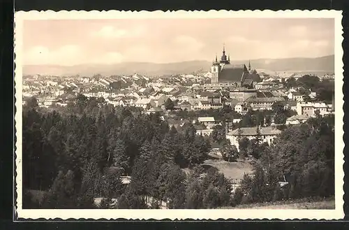 AK Iglau, Ortsansicht mit Kirche