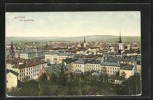 AK Brünn / Brno, Ortsansicht vom Spielberg aus