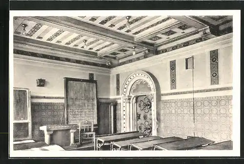 AK Berndorf, Innenansicht Volks- und Hauptschulen, Lehrzimmer im romanischen Stil
