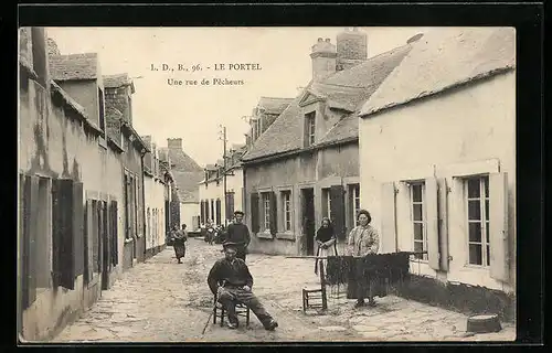 AK Le Portel, Une Rue de Pêcheurs