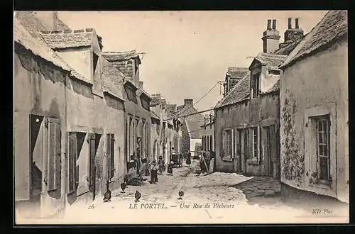 AK Le Portel, Une Rue de Pêcheurs