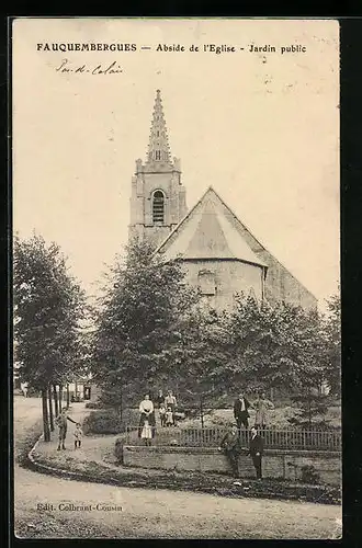 AK Fauquembergues, Abside de l`Eglise, Jardin public