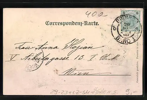 Relief-AK Pernstein, Ansicht vom Schloss