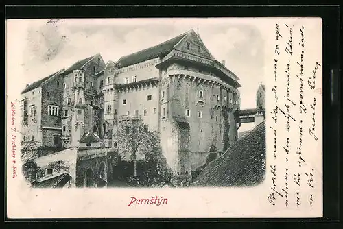 Relief-AK Pernstein, Ansicht der Burg