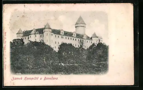 Relief-AK Beneschau / Benesov, Zámek Konopiste