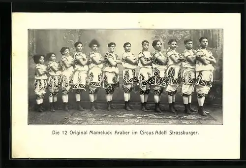 AK Die 12 Original Mameluck Araber im Zirkus Adolf Strassburger