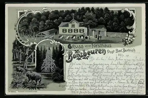 Lithographie Bonsbeuren, Gasthaus Forsthaus