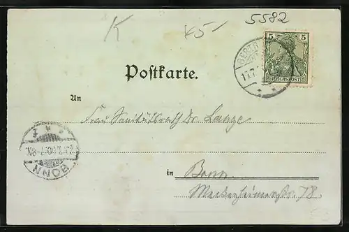 Lithographie Bonsbeuren, Gasthaus Forsthaus