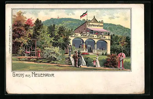 Lithographie Neuenahr, Restaurant zur Waldes-Ruhe