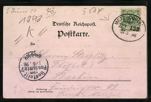 Lithographie Bullay, Gasthof zur Marienburg, Totalansicht