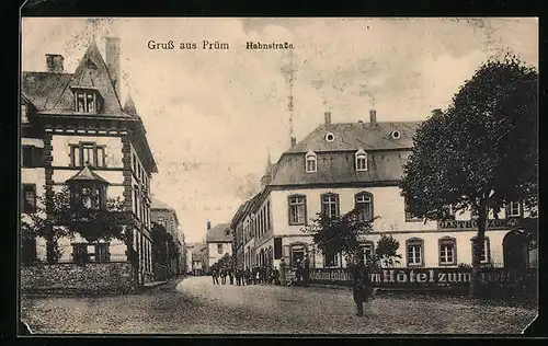 AK Prüm, Hotel zum goldenen Horn an der Hahnstrasse