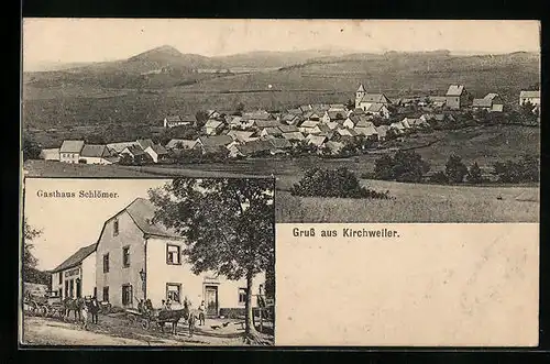 AK Kirchweiler, Gasthaus Schlömer, Panorama