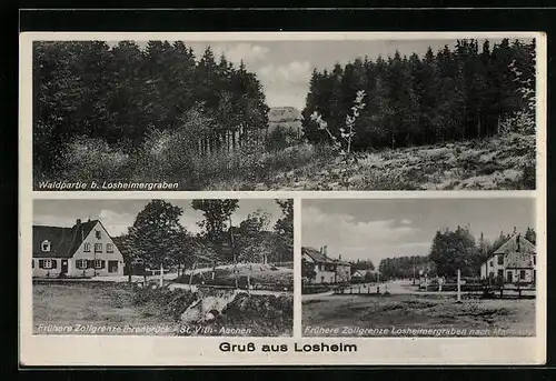 AK Losheim, Frühere Zollgrenze, Waldpartie b. Losheimergraben