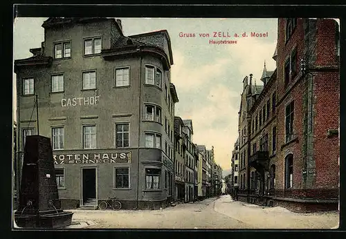 AK Zell a. d. Mosel, Gasthof an der Hauptstrasse