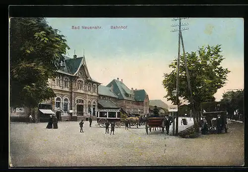 AK Bad Neuenahr, Bahnhof und Vorplatz