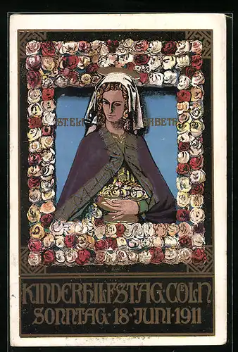 Künstler-AK Köln, Blumentag, Kinderhilfstag 1911