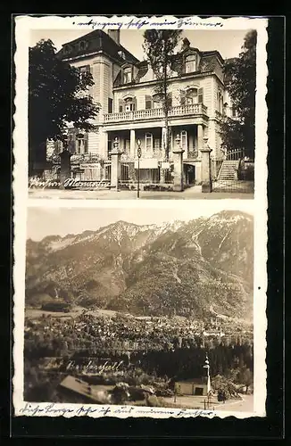 AK Bad Reichenhall, Hotel und Pension Monachia, Panorama