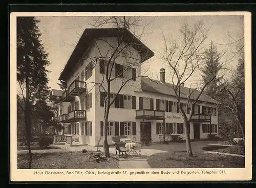 AK Tölz / Obb., Hotel und Pension Haus Flossmann an der Ludwigstrasse 17